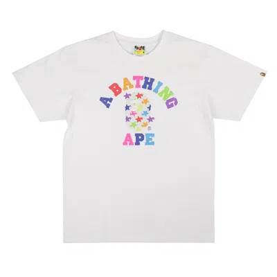 A Bathing Ape Multicolored And White Abc Rainbow T-shirt