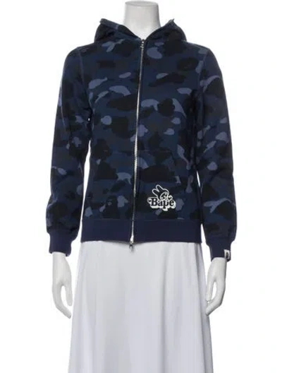 Pre-owned A Bathing Ape My Melody Camo Camouflage Print Hoodie In Blue