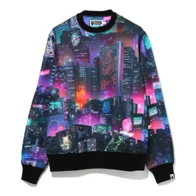 A Bathing Ape Neon Tokyo Crewneck Pullover 'multicolor'