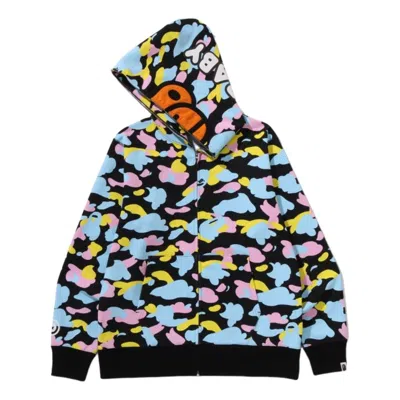A Bathing Ape New Multi Camo Baby Milo Full Zip Hoodie 'black'