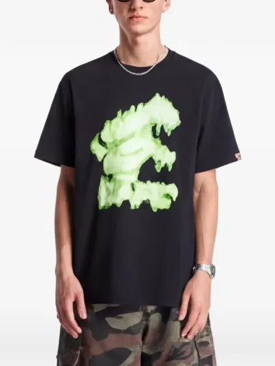 A Bathing Ape Noisy Bape Logo Tee In Black
