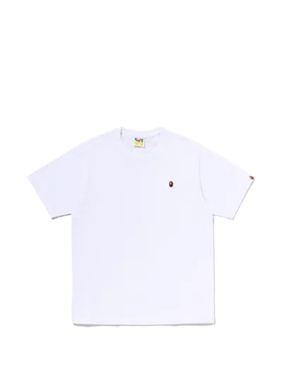 A Bathing Ape One Point Embroidered T-shirt In White