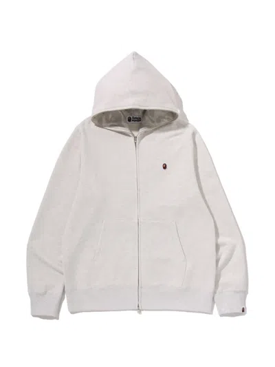 A Bathing Ape One Point Full-zip Hoodie In White