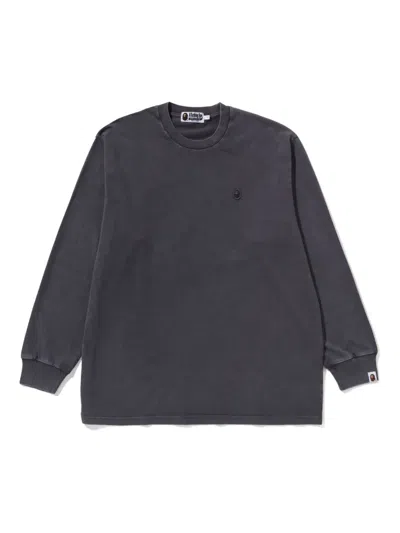 A Bathing Ape One Point Logo T-shirt In Gray
