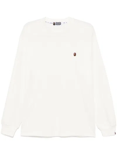 A Bathing Ape One Point Long Sleeves Tee In White