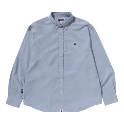 A Bathing Ape One Point Oxford Ls Shirt 'blue'