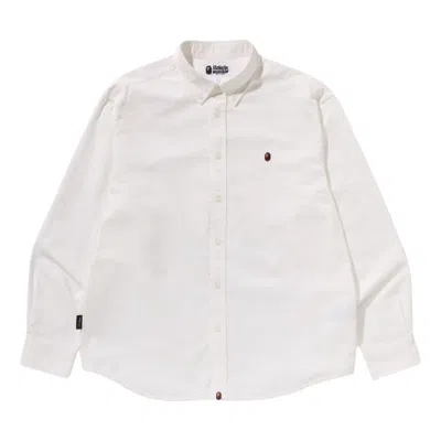 A Bathing Ape One Point Oxford Ls Shirt 'white' In Multi