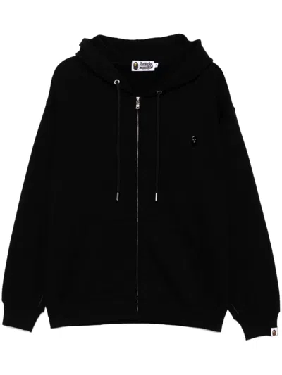 A Bathing Ape One-point Zip-up Hoodie In Black
