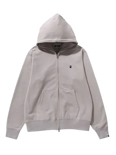 A Bathing Ape One Point Zip-up Hoodie In Gray