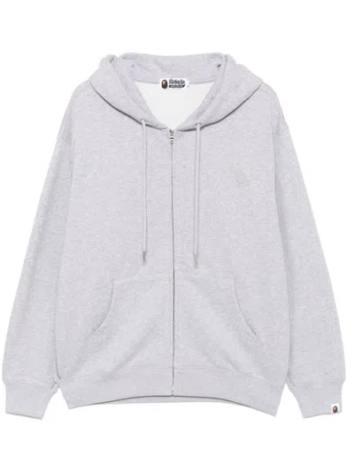 A Bathing Ape One-point Zip-up Hoodie In Grey