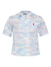 A Bathing Ape Palm-tree Print Shirt In Blue