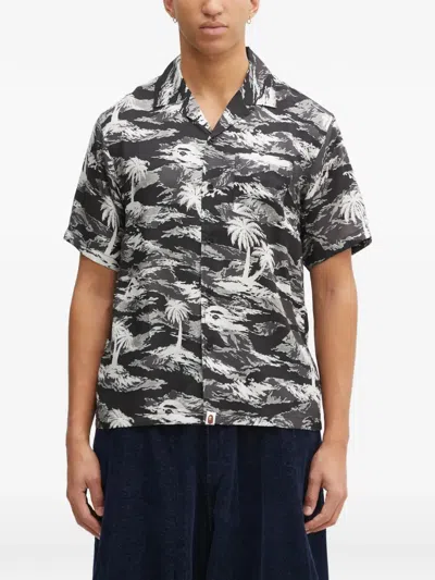 A Bathing Ape Palm-tree Printed Shirt In Multi