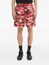 A Bathing Ape Palm-tree Printed Shorts In Red
