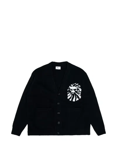 A Bathing Ape Patch-detailing Cardigan In Black