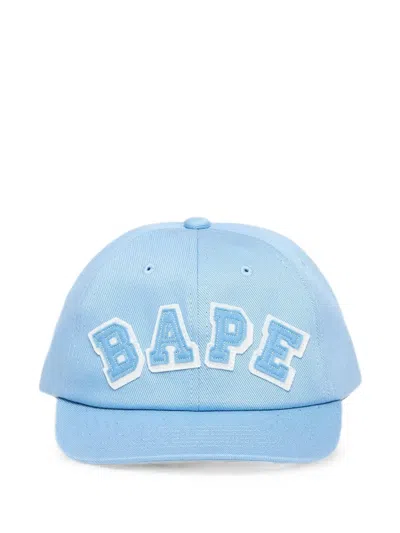 A Bathing Ape Patched-panel Cap In Blue