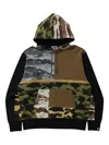 A Bathing Ape Patchwork Pullover Hoodie In Green