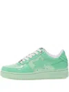 A Bathing Ape Patent Leather Sneakers In Green