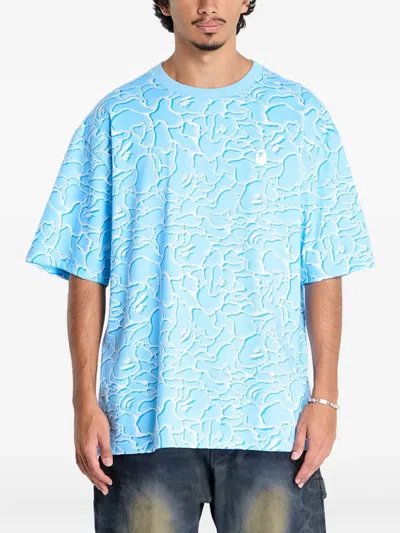 A Bathing Ape Pattern T-shirt In Blue