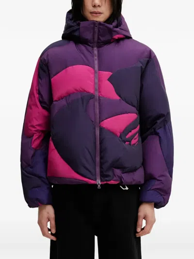 A Bathing Ape Patterned Hooded Jacket In Multi