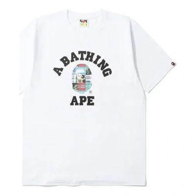 A Bathing Ape Plaid Small Short Sleeve Tee 'white'