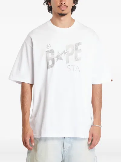 A Bathing Ape Print-graphic T-shirt In White