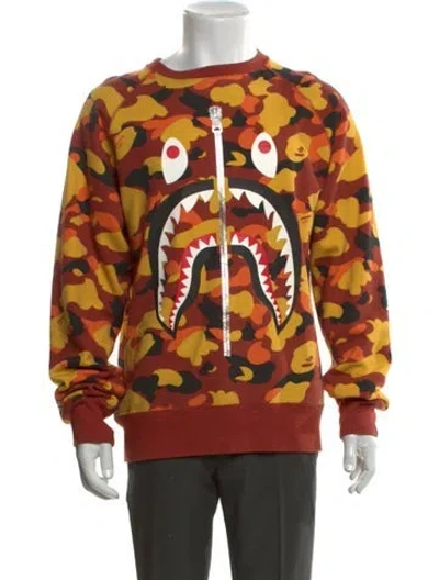Pre-owned A Bathing Ape Printed Crew Neck Sweatshirt In Multi