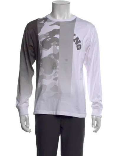 Pre-owned A Bathing Ape Printed Crew Neck T-shirt In White