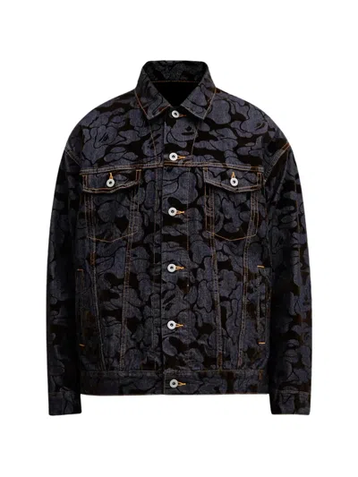 A Bathing Ape Printed Denim Jacket In Animal Print