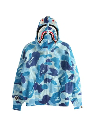 A Bathing Ape Printed Hoodie In Blue