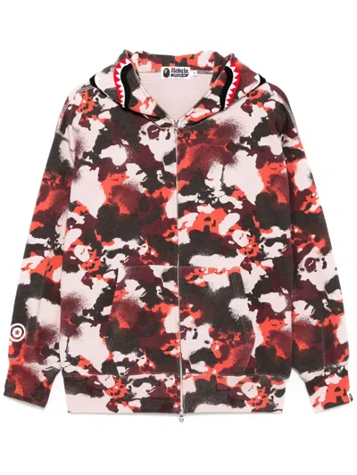A Bathing Ape Hoodie Mit Print In Rot