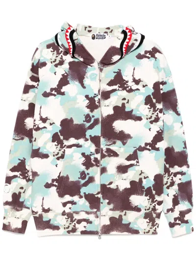 A Bathing Ape Hoodie Mit Print In Weiss