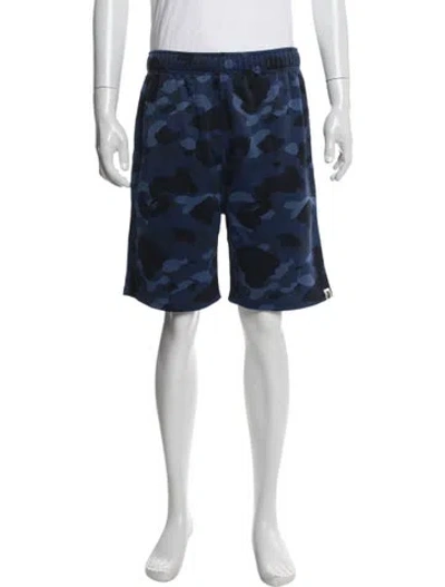 Pre-owned A Bathing Ape Printed Jogger Shorts In Blue
