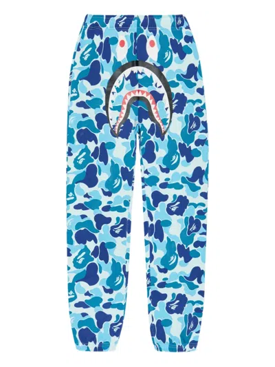 A Bathing Ape Printed Straight-leg Trousers In Blue