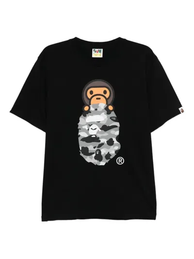 A Bathing Ape T-shirt Mit Print In Black