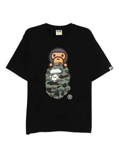 A Bathing Ape T-shirt Mit Print In Black