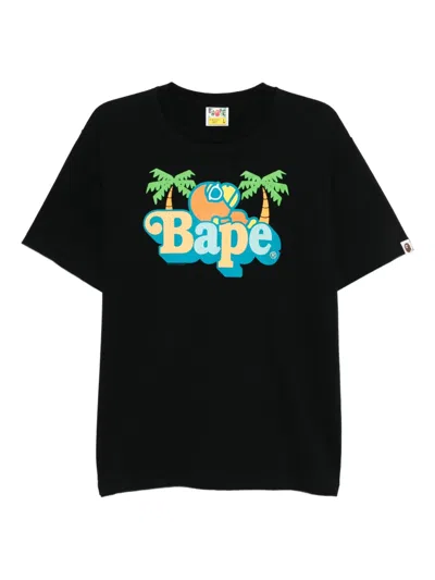 A Bathing Ape T-shirt Mit Print In Black