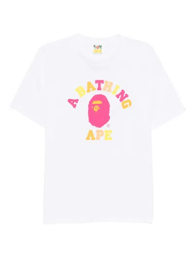A Bathing Ape T-shirt Mit Print In White