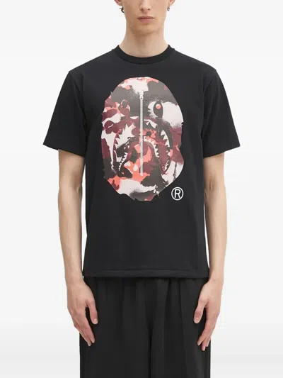 A Bathing Ape Printed T-shirt In Black
