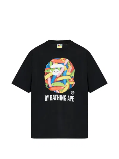 A Bathing Ape Printed T-shirt In Black