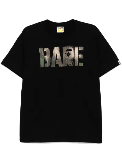 A Bathing Ape T-shirt Mit Print In Schwarz