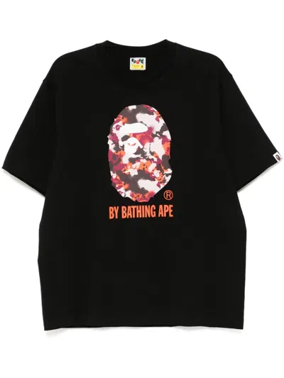 A Bathing Ape T-shirt Mit Print In Schwarz