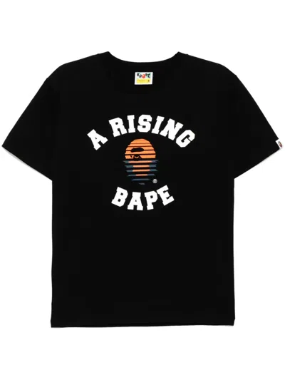 A Bathing Ape T-shirt Mit Print In Schwarz