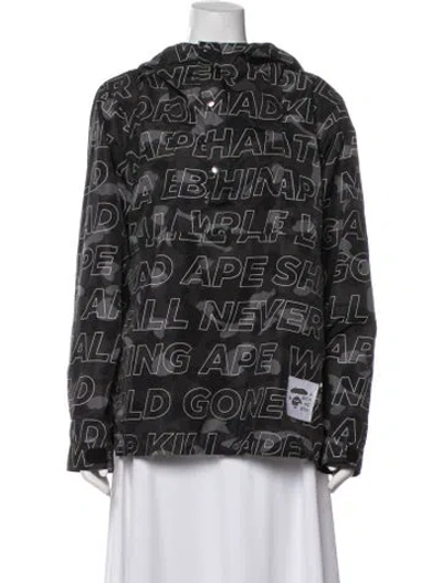 Pre-owned A Bathing Ape Printed Utility Jacket In Gray