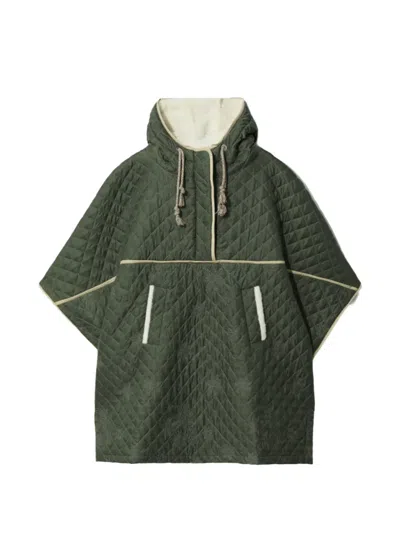 A Bathing Ape Quilted Hooded Jacket In Green