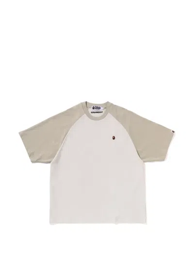 A Bathing Ape Raglan-sleeve Logo-patch T-shirt In Multi
