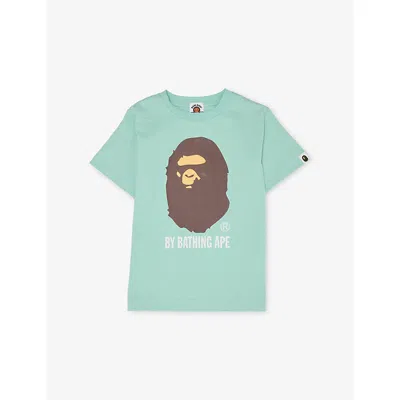 A Bathing Ape Kids' Rand-print Cotton T-shirt 10- In Green