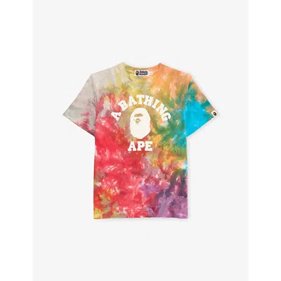 A Bathing Ape Kids' Rand-print Tie-dye Cotton T-shirt 10-13 Years Multi