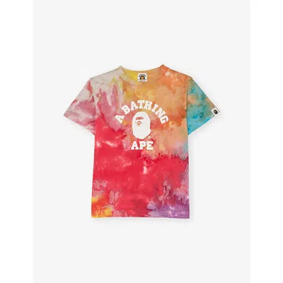 A Bathing Ape Kids' Rand-print Tie-dye Cotton T-shirt 2-9 Years Multi