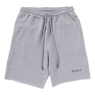 A Bathing Ape Raw Edge Loose Fit Sweatshorts 'gray' In Pattern