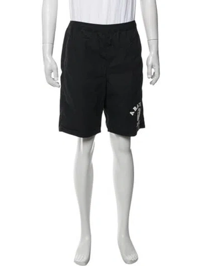 Pre-owned A Bathing Ape Reversible-college Logo Jogger Jogger Shorts In Black/red